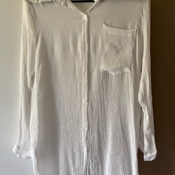 Breezy Excursion Elegant White Long Sleeve Blouse - Picture 3 of 4